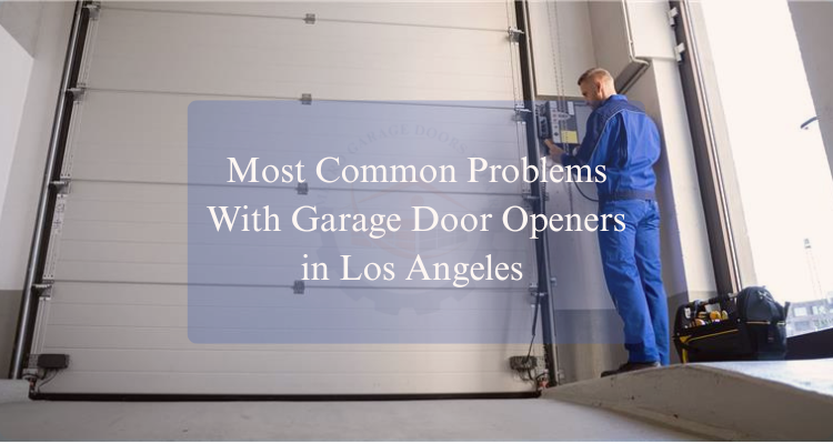 Metro garage door technician repairing garage door in a blue dress