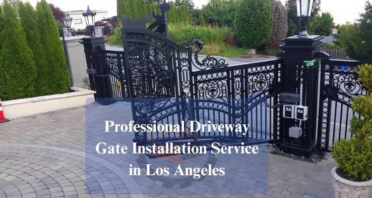 a black color driveway gate in los angeles